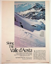 1975 Skiing Valle d'Aosta Italian Alps Magazine Article Vintage Travel Ephemera picture