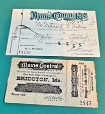 Rare 1898, 1906 MAINE CENTRAL RAILROAD MCRR RR Bridgton ME Tickets picture