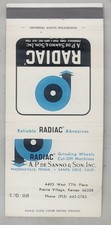 Matchcover USA Prairie Village Kansas Radiac Abrasives picture
