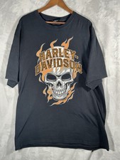 Harley-Davidson Badlands Burning Skull Motor Wall SD Black Graphic T-Shirt XL picture