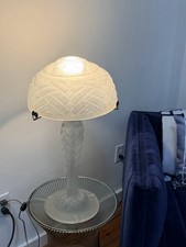 Daum Nancy Art Deco Art Glass Geometric Pattern Table Lamp picture