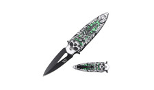 Dark Side Blades Green Gothic Skull Spring-Assisted Pocket Knife (3.5