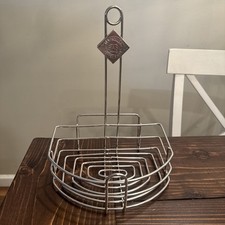 TABASCO Condiment Caddy Sauce Holder Chrome Steel Wire Restaurant Menu picture