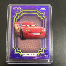2024 Topps Chrome Disney Lightning McQueen PURPLE GREEN PULSAR /150 #116 Cars picture