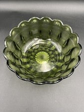 Avocado Green Scalloped Edged Glass 9