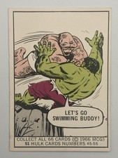 MCG 1966 Donruss Marvel Super Heroes #51 Hulk “Let’s Go Swimming Buddy” Vintage picture
