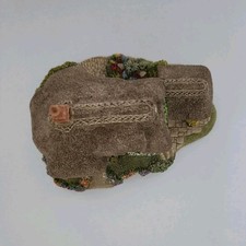 Miniature Thatched Roof Cottage House Village Figurine, Painted Multicolor Resin picture