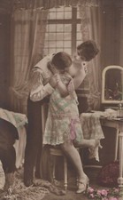 FRANCE RPPC Postcard LOVELY COUPLE Unused STUNNING PORTRAIT ORIG PHOTO 873 picture