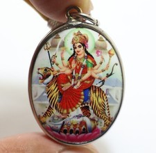 DURGA BIG PENDANT KALI KALIKA PARVATI DEVI GODDESS SHAKTI HINDU BLESS OM LOCKET picture