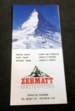 Vintage 1994/5 - ZERMATT Matterhorn Fares and Schedules Brochure cjs picture