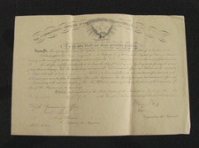 CIVIL WAR RALEIGH NORTH CAROLINA SURRENDER 1865  ILLINOIS OFFICERS COMMISSION picture