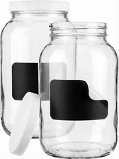 Sally's Organics 1 Gallon Glass Jars Lids, Wide Mouth, Sun Tea, Fermentation picture