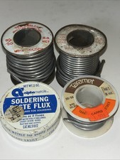 Vintage New England Smelting Works and Taramet 50/50 Wire Solder & Paste Flux picture