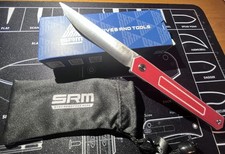 SRM 125L-GR Red G10 Folding Pocketknife Liner Lock Steel Blade, New picture