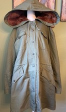 REPLICA WW2 M43 ARMY GREEN FUR LINED WINTER PARKA CHARKOV COAT LARGE picture