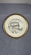 Vintage Duluth Minnesota Aerial Lift Bridge Souvenir Plate Gold Trim picture