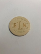 Golden Nugget Casino Off White G1N Roulette Chip Las Vegas Nevada G 1 N picture