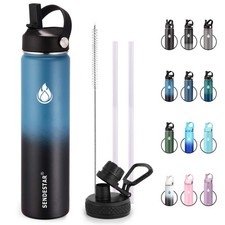 SENDESTAR Insulated Water Bottle 24 oz, Double 24 Ounces, Deep Blue& Black picture