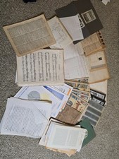 ANTIQUE/VINTAGE Ephemera lot- ledger, maps, music, postcards, almanacs picture