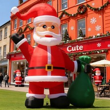 Giant 33FT Christmas Inflatable Santa Claus Carry Bag with Lights for Outdoor picture