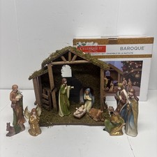 Vintage Baroque Nativity Set Jesus Mary 11 Pc Celebrate It Christmas Noel picture