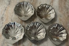 Vintage Hanle & Debler Pewter Wine Taster Set of 5 Scallop Shell Design tea bag picture