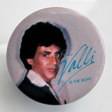 Vintage 1978 FRANKIE VALLI Warner Bros promo pin Is The Word button GREASE 1.25