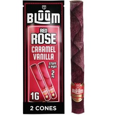 BLUUM | Red Rose Cone | Caramel Vanilla | Flower Petal Prerolled Cone | 2 Rolls picture
