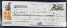1870 Philadelphia Bank Note November 16, 1870 With Vintage Stamp From That Era picture