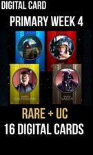 PRIMARY Week 4 RARE/UC Purple Yellow Red Blue 16 Card Topps Star Wars Trader picture