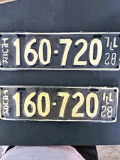 1928 Illinois Truck License Plate Pair 160-720 picture