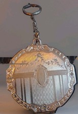 Vintage early Cosmetic Compact with Finger Ring Chain picture