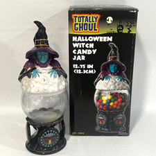 Totally Ghoul Halloween Witch Candy Jar 12.75 Inches Tall NOS Decoration picture