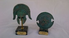 Helmet and Pegasus shield marble based clr-cpr/green artifacts picture