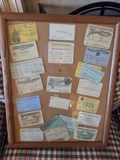 Vintage 19th Century Rare Lot of Railroad Railway Pass Tickets (Framed) picture