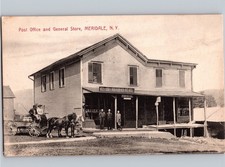 c1910 Post Office & General Store Meridale New York NY Delaware County Postcard picture