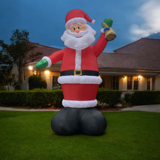 Gemmy 10' Airblown Inflatable Giant Santa with Golden Bell Indoor/Outdoor 2022 picture