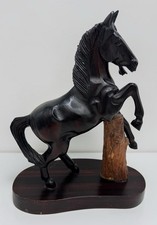 Vtg Hand Carved Ironwood Horse Sculpture 12