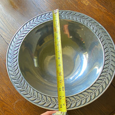 Wilton Armetale Large 14.5” Serving Bowl Leaf Berry Border Vintage USA picture