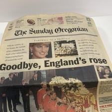 Vintage 1997 Sunday Oregonian Newspaper Princess Diana Funeral Sept 7 Edition picture