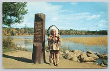 Chippewa Chief Mississippi Headwaters Marshall MN 1960 Postcard picture