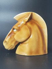 Vintage Ceramic Horse Head Statue Bookend Hand-Painted Made in Czechoslovakia picture