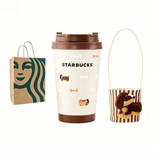 Starbucks 2026 China Paw World 12oz Tumbler with Dachshund Cup Sleeve picture