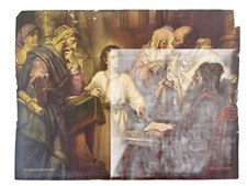 Vintage Young Jesus in Temple Teaching  PRINT 1920s picture