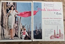 1959 Revlon Pink Issimo Lipstick  Nail Polish vintage Cosmetic 2 Page Ad  picture