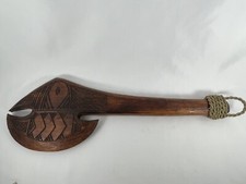 Hawaiian - Polynesian Hand Carved Wood War Club Weapon Polynesian Style 20” picture
