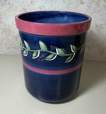 Vintage Ceramic Floral Berry Planter Blue Pink Hand Painted Kitchen Decor 7