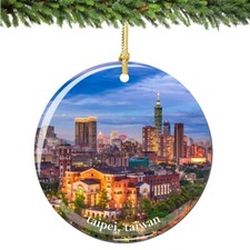 Taipei Taiwan Christmas Ornament Porcelain Double Sided picture