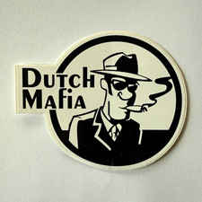 Vintage Dutch Bros Dutch Mafia Smoking Cigar Sticker Old Original Design picture