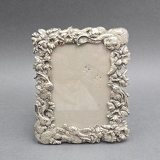 Arthur Court Bunny Rabbit Daffodil Picture Frame Vintage 1995 Aluminum 6x5.5